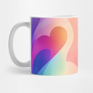 Multicolor Abstract Flower Heart Mug